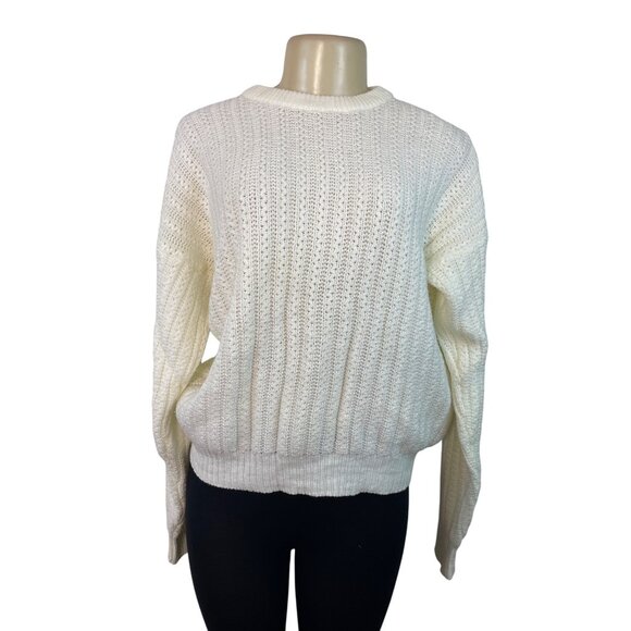 Van Heusen Womens White Knit Sweater Size M - Picture 1 of 5